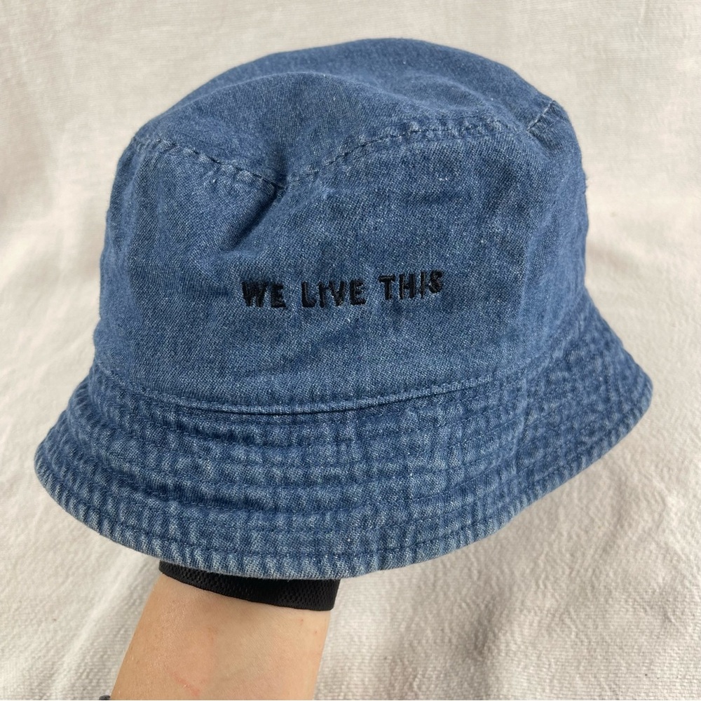 DC Blue Denim Bucket Hat with Black Embroidery